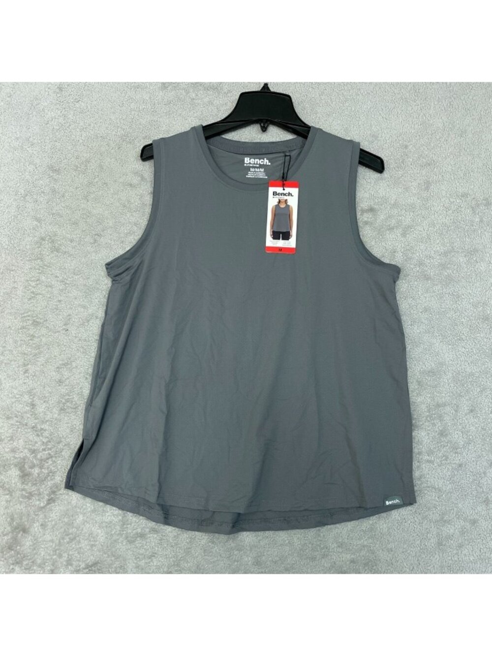 NWT Bench Urbanwear Women's M Gray Quick-Dry Sleeveless Tank Top Stretch B1601